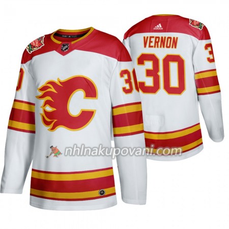 Calgary Flames Dresy Mike Vernon 30 Adidas 2019 Heritage Classic Bílá Authentic - Pánské Calgary Flames Dresy Mike Vernon 30 Adidas 2019 Heritage Classic Bílá Authentic - Pánské